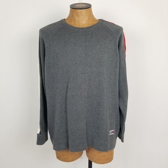 Vintage Tommy Jeans Gray Crewneck Sweater XL - Picture 1 of 8